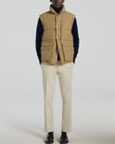 Camel Technical Cotton Down Jacket - Camel - - - Removable Sleeves De Fursac - The Bradery