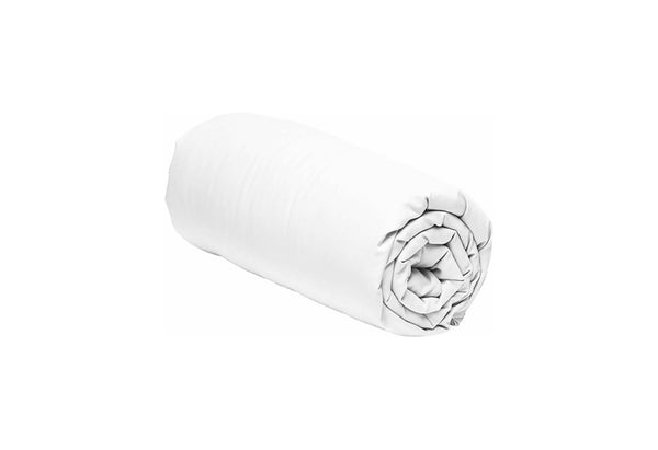 Sábana bajera 100% percal de algodón 80 hilos/cm² - Blanco liso - Baton Rouge - The Bradery