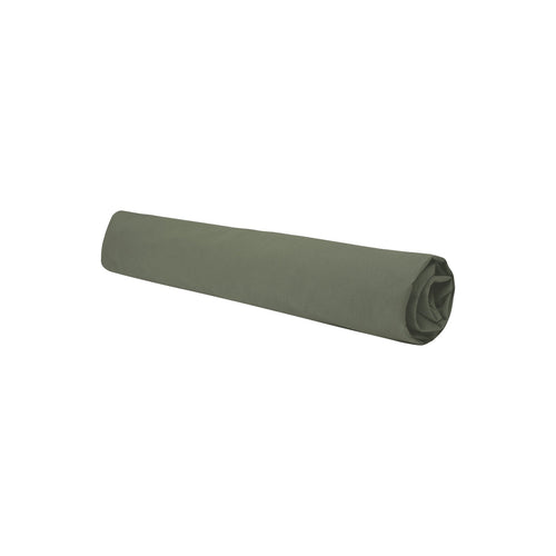 Drap Housse Douceur Lavee - Olive - Blanc Cerise - The Bradery