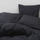 Fitted Sheet Washed Cotton Percale - Graphite - MOST - The Bradery