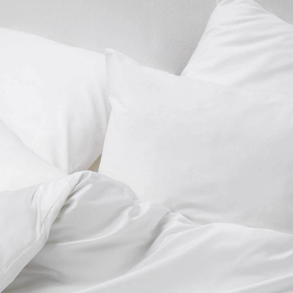 Cotton Satin Fitted Sheet - White - MOST - The Bradery