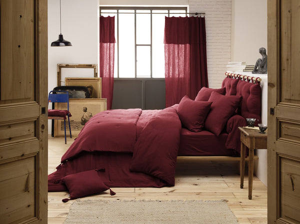 Cotton Gauze Fitted Sheet Gaia Wine Lees - L'Effet Papillon - The Bradery
