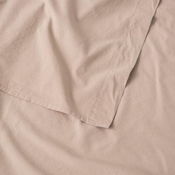 Washed Cotton Percale Flat Sheet - Clay - MOST - The Bradery