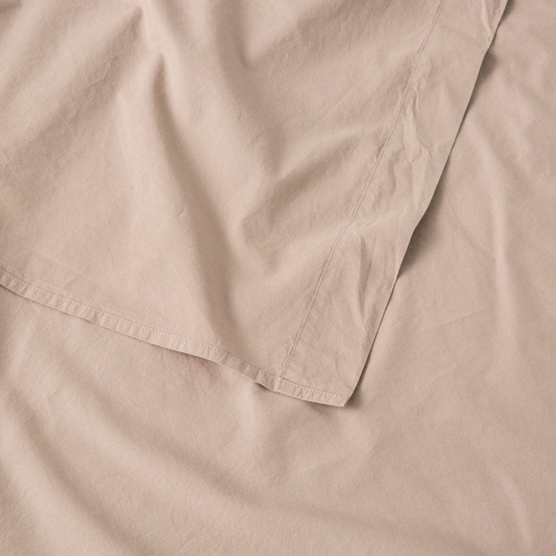 Flat Sheet In Washed Cotton Percale - Clay - MOST - The Bradery