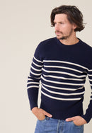 Louis Marinière Marine - Pull Homme En Laine Française