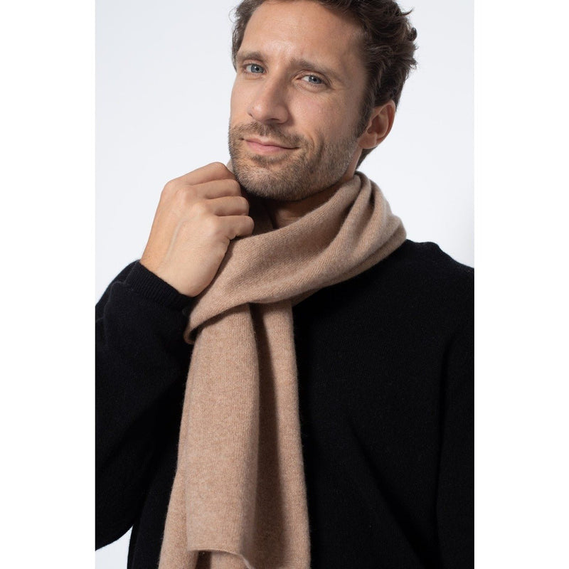 Echarpe Kelly Camel, 100% Cachemire, 2 Fils, Jersey - Accessoires - Perfect Cashmere - The Bradery