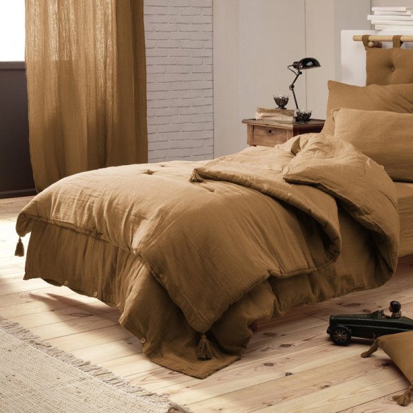 Gaia - Edredon - Double Gaze De Coton - Camel