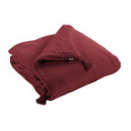 Edredon Gaze De Coton 150 x 150 cm Gaia Lie De Vin - L'Effet Papillon - The Bradery
