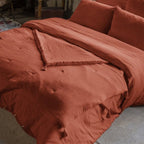 Edredon Gaze De Coton 150 x 150 cm Gaia Terracotta - L'Effet Papillon - The Bradery