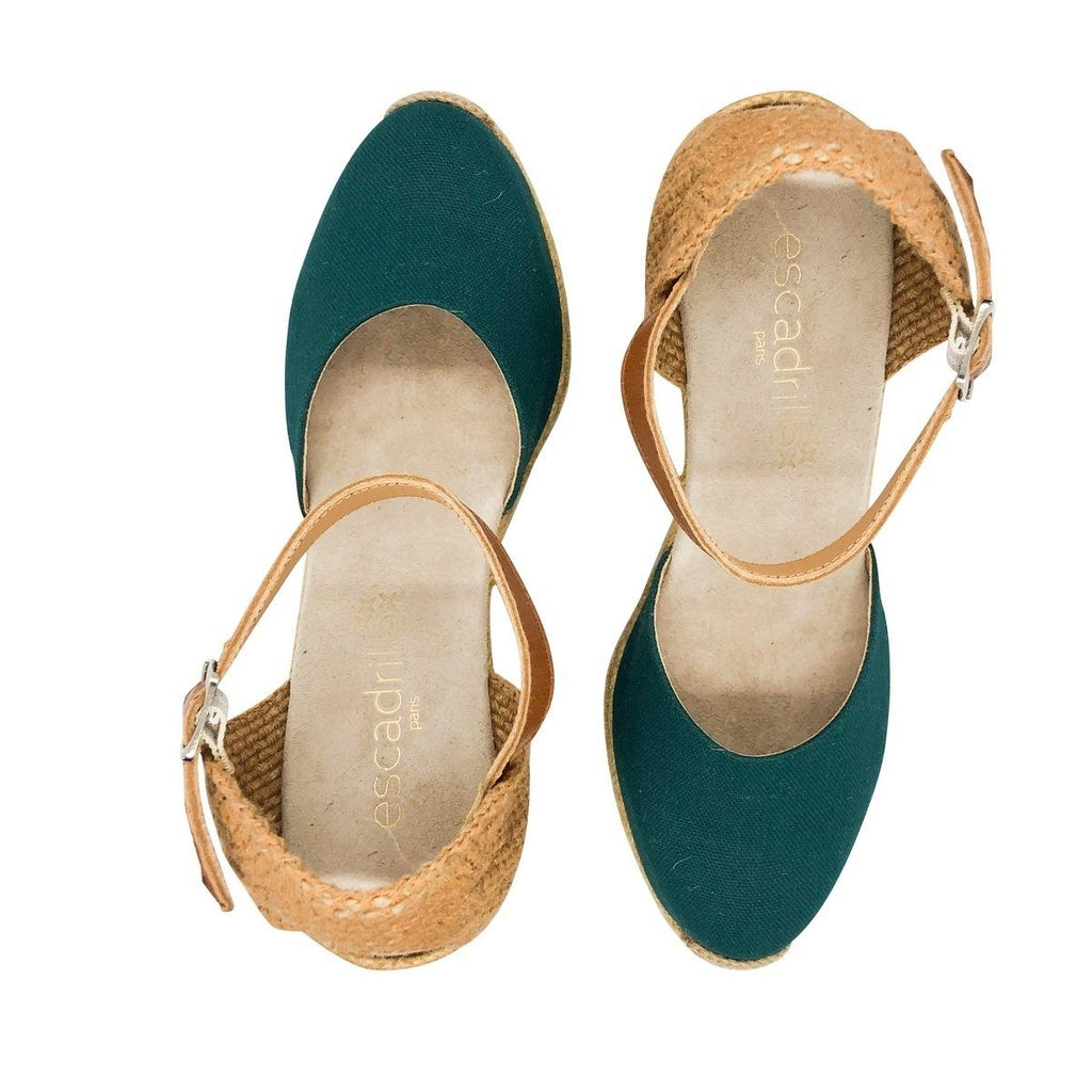Espadrille Mi-Talon 6 Centimètres Plateforme De 2 Centimètres Dolce Vita Bride - Vert Foncé - Femme ESPADRILLE MI-TALON 6 centimètres plateforme de 2 centimètres Escadrille