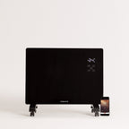 Warm Crystal 1500W Wifi - Calefacción Eléctrica de Pared con Ruedas - Negro