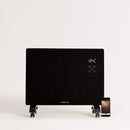 Warm Crystal 1500W Wifi - Calefactor eléctrico de pared con ruedas - Negro