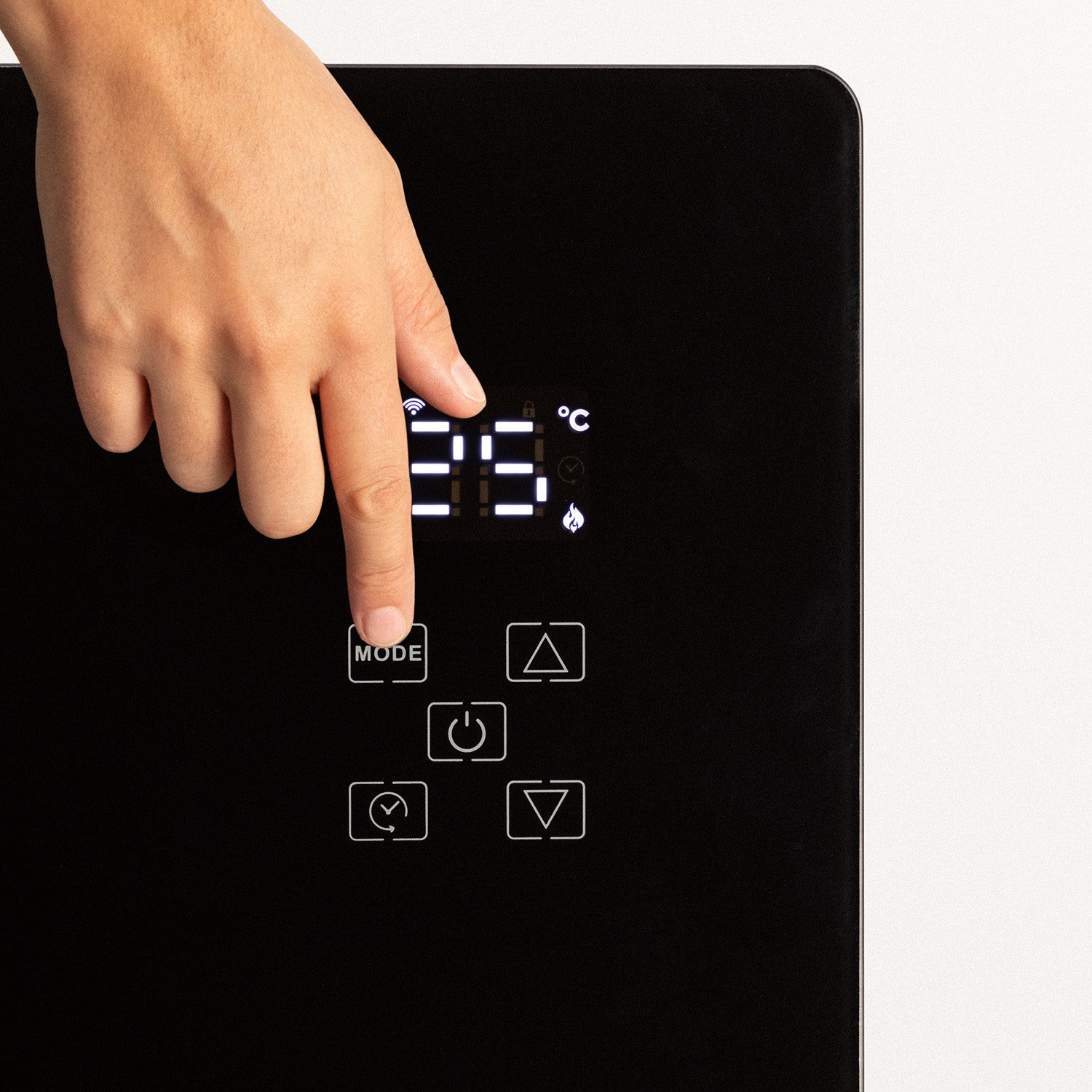 Warm Crystal 1500W Wifi - Calefacción Eléctrica de Pared con Ruedas - Negro