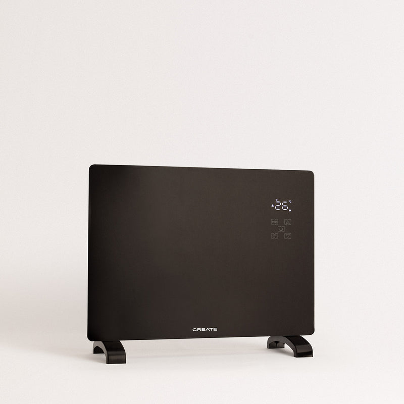 Warm Crystal 1500W Wifi - Calefactor eléctrico de pared - Negro