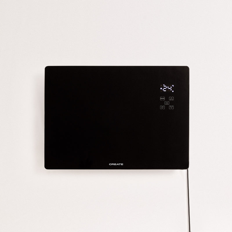 Warm Crystal 1500W Wifi - Calefactor eléctrico de pared - Negro