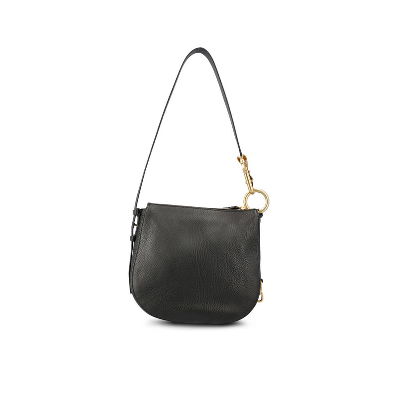 Burberry Knight Leather Shoulder Bag - Black - Woman
