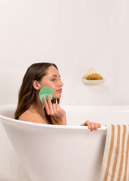 Face Wave - Masque Facial En Silicone - Masseur Sonique - Vert Pastel