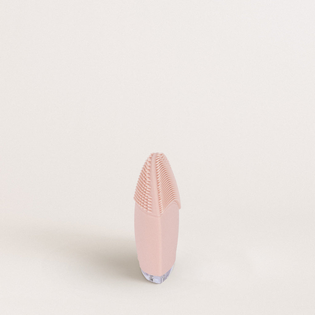 Face Wave - Silicone Facial Brush & Sonic Massager - Pastel Pink