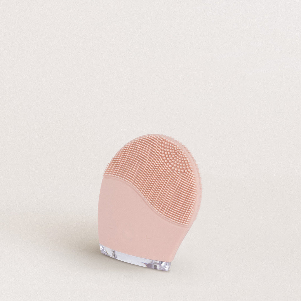 Face Wave - Silicone Facial Brush & Sonic Massager - Pastel Pink