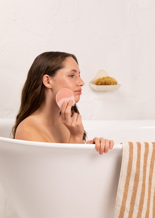 Face Wave - Masque Facial En Silicone - Masseur Sonique - Rose Pastel