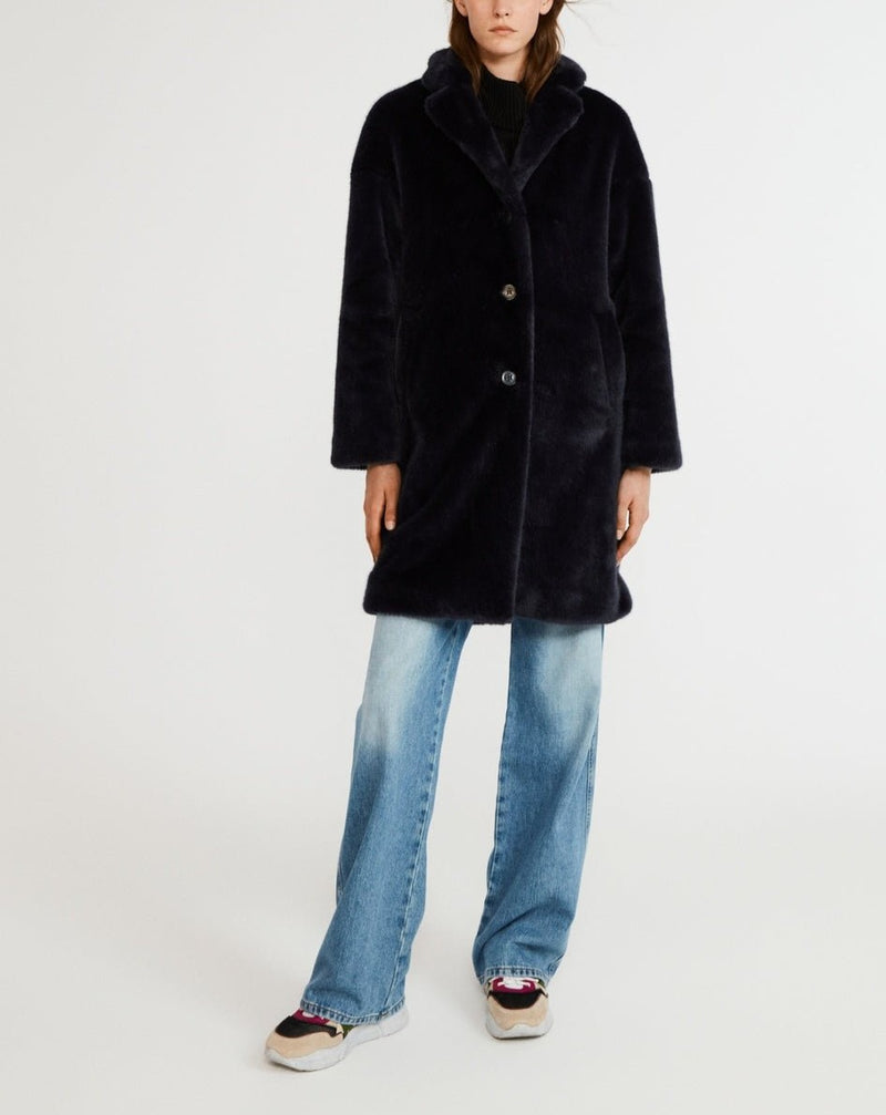 Faux Fur Frida - Navy - Claudie Pierlot - The Bradery