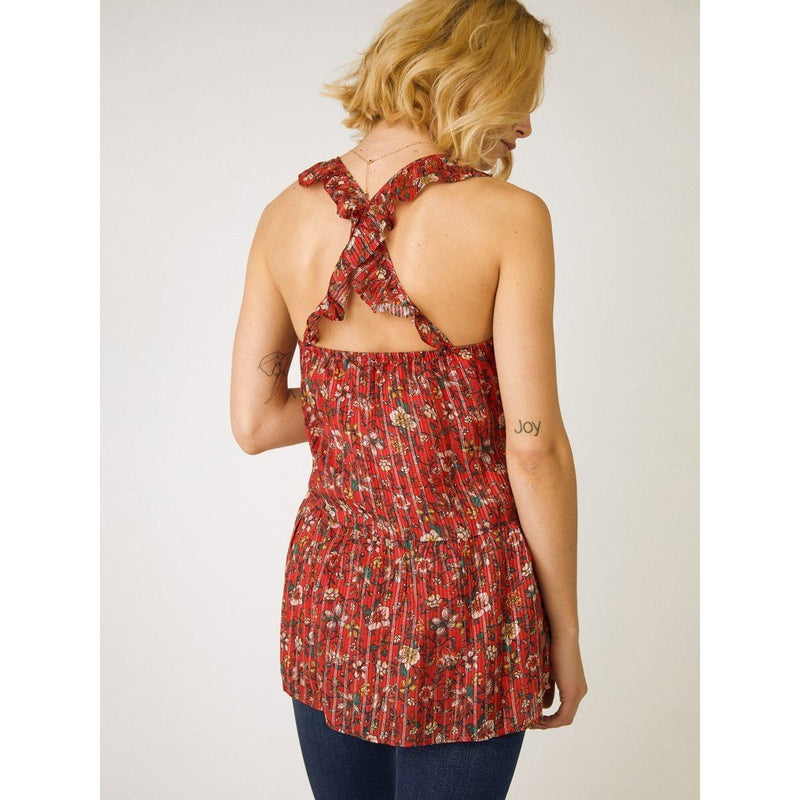 Debardeur Htf Red Flower Print - Chemises Et Tops - Berenice - The Bradery