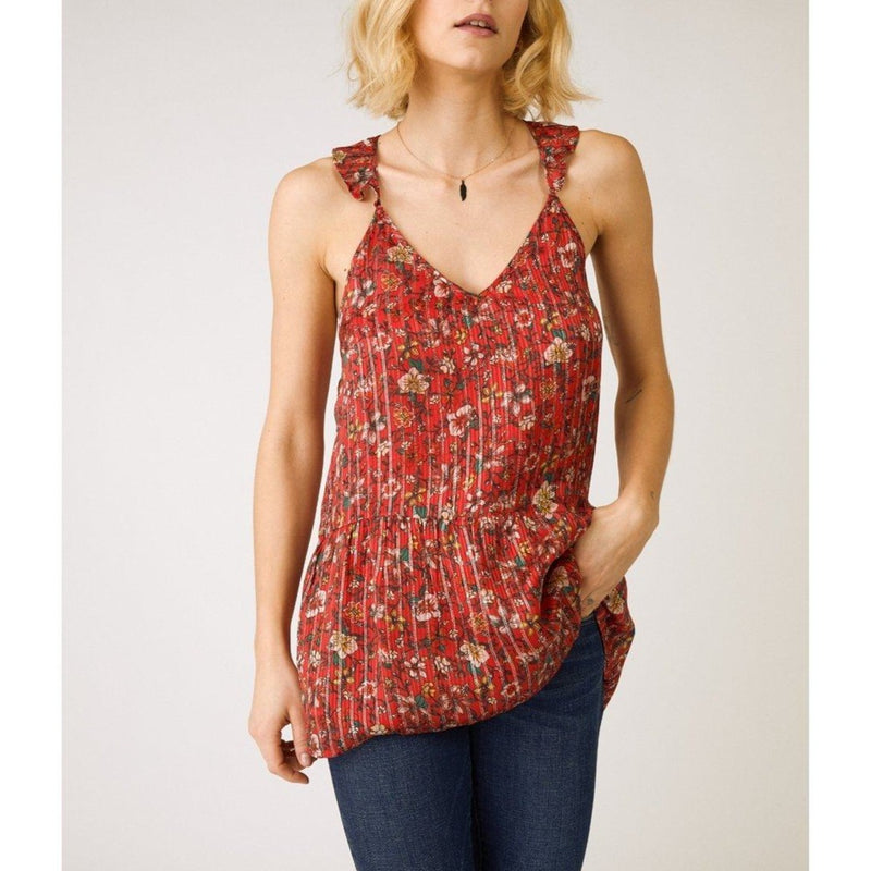 Debardeur Htf Red Flower Print - Chemises Et Tops - Berenice - The Bradery