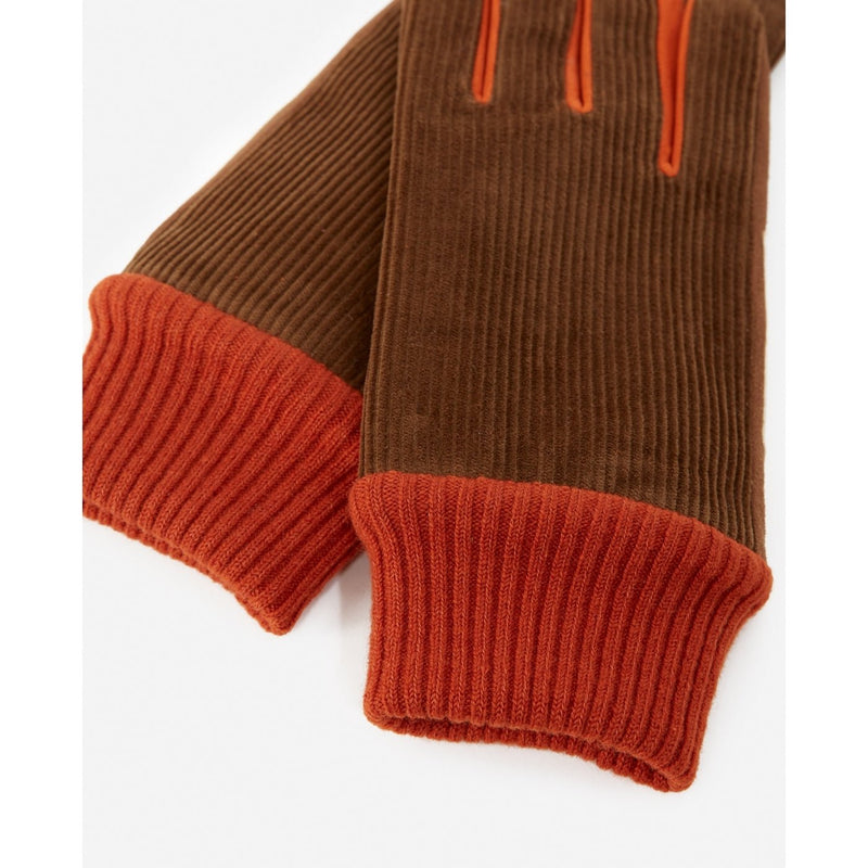 Orange and Beige Velvet Suede Gloves - Man - The Kooples - The Bradery