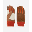 Orange and Beige Velvet Suede Gloves - Man - The Kooples - The Bradery