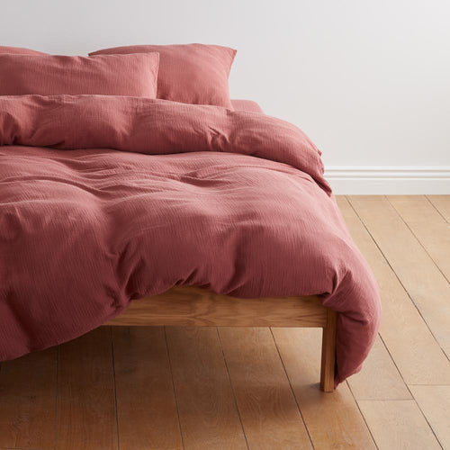 Housse De Couette - En Gaze De Coton - Rose Brique