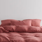 2 Taies D'Oreiller - En Gaze De Coton - Rose Brique