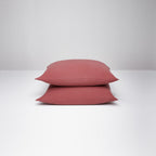 2 Taies D'Oreiller - En Gaze De Coton - Rose Brique
