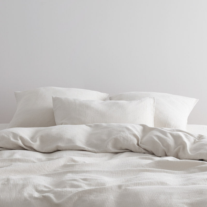 2 Taies D'Oreiller - En Gaze De Coton - Blanc