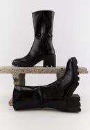 Harriet - Cuir Brillant Noir - Bons Baisers - The Bradery