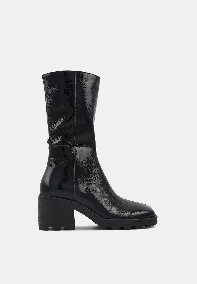 Harriet - Cuir Brillant Noir - Bons Baisers - The Bradery