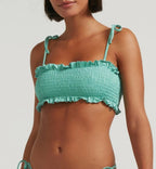 Top de bikini bandeau para fiesta en la piscina - Verde - Robin Collection -La Bradery