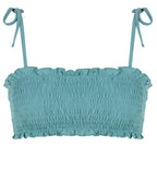Top de bikini bandeau para fiesta en la piscina - Verde - Robin Collection -La Bradery