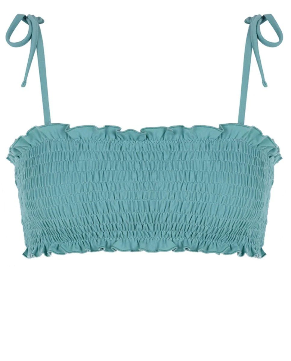 Top de bikini bandeau para fiesta en la piscina - Verde - Robin Collection -La Bradery