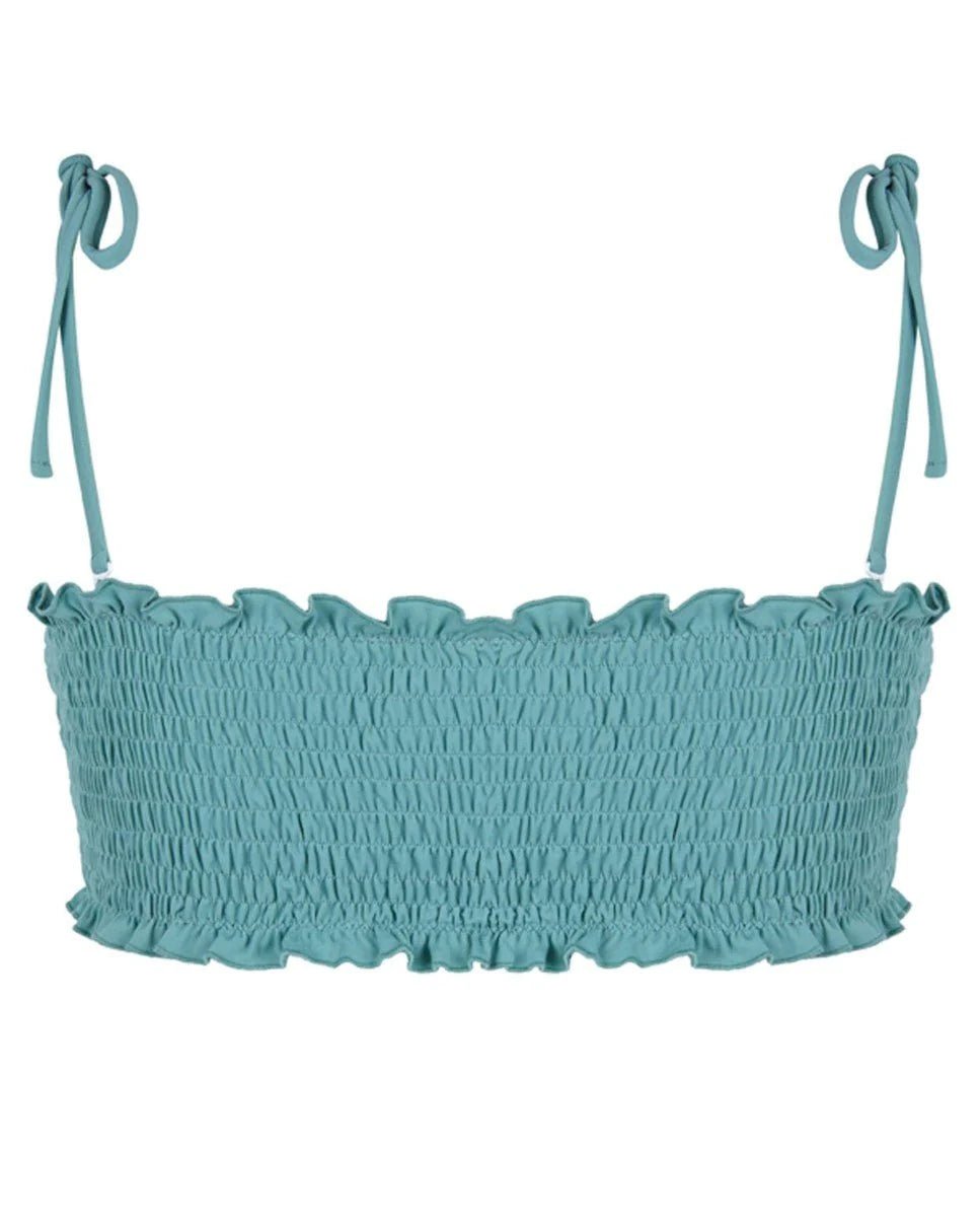 Top de bikini bandeau para fiesta en la piscina - Verde - Robin Collection -La Bradery