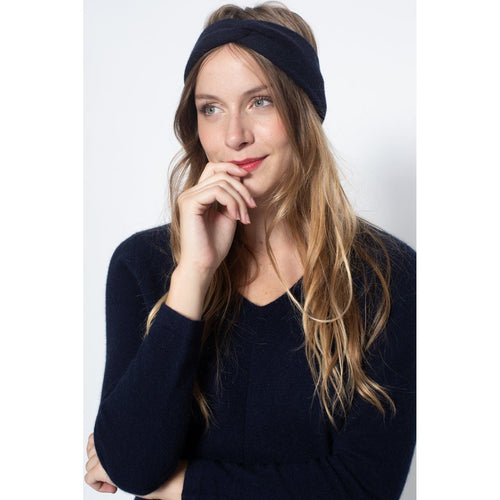 Head Band Javoi Marine, 100% Cachemire, 4 Fils, Jersey - Accessoires - Perfect Cashmere - The Bradery