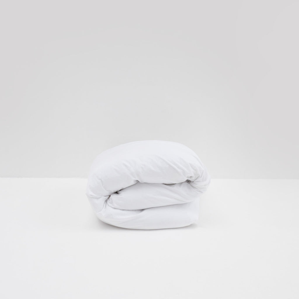 Housse De Couette En Percale De Coton Lavé - Blanc - MOST - The Bradery