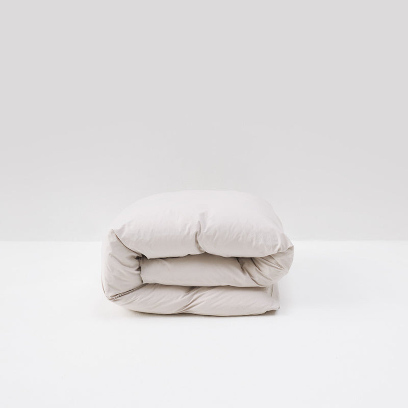 Washed Cotton Percale Duvet Cover - Sable - MOST - The Bradery