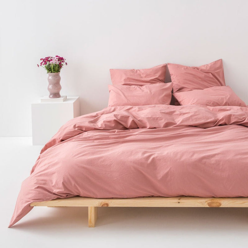 Comforter Cover In Washed Cotton Percale - Old Pink - MOST - The Bradery