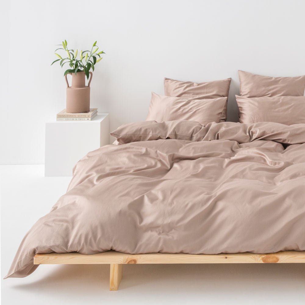 Funda nórdica de satén de algodón - Arcilla - MOST - The Bradery