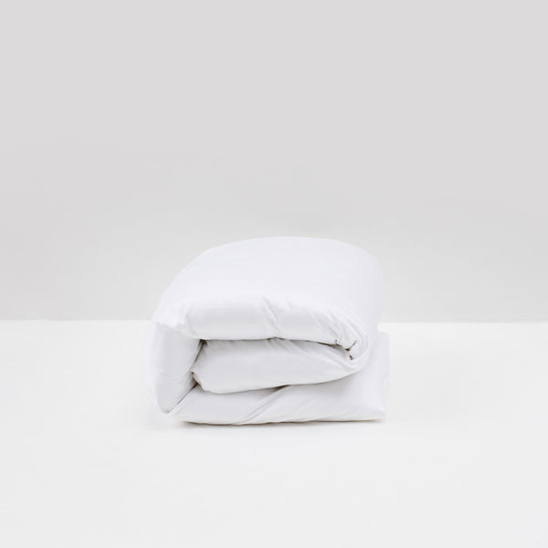 Housse De Couette En Satin Coton - Blanc - MOST - The Bradery