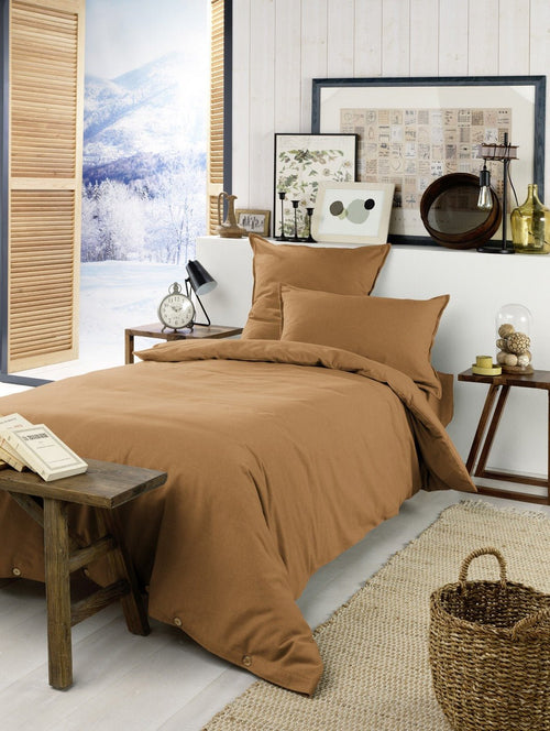 Housse De Couette Flanelle Candice Camel - L'Effet Papillon - The Bradery