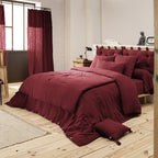 Housse De Couette Gaze De Coton Gaia Lie De Vin - L'Effet Papillon - The Bradery