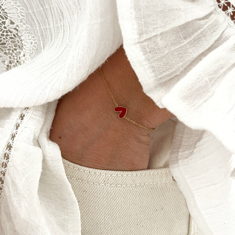 Bracelet Louka - Acier Rouge