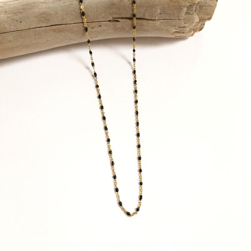 Collier "Galy" acier noir instants-plaisirs 