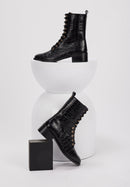 Janis - Cuir façon Croco Noir - Bons Baisers - The Bradery